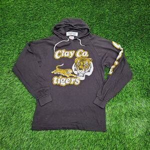 Vintage 80s Clay Co Tigers Shirt Womens 2XS 16x23 Black US